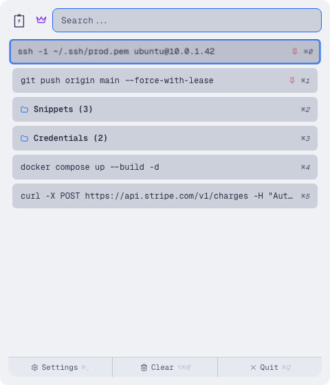 Organise clips you reach for every day.